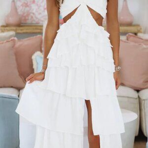 NEVER WORN White Cutout Dress